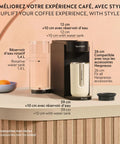 Vertuo Up Coffee And Espresso Maker With Aeroccino Milk Frother By Breville, Six Cup Sizes, Ink Black on kitchen counter