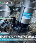 High Capacity Submersible Electric Trash Pump With Smart External Sensor And Two Inch Outlet for Pool Evacuation and shallow flood extraction in water.