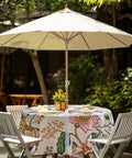 60 Inch Round Outdoor Tablecloth With Umbrella Hole And Zipper Spillproof And Wrinkle Free Paisley Patio Cover on outdoor table