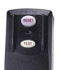 Close-up of reset and test buttons on Three Prong GFI Waterproof GFCI Plug Replacement 15 Amp UL Listed for safety.
