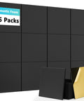 Straight Up Game Changer Peel And Stick Acoustic Wall Panels High Density Sound Absorption 12 Inch Polyester Squares For Recording And Gaming Home Theater Dead Silent Wall Setup, black polyester tiles shown