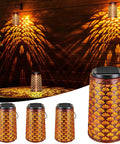 Outdoor Solar Lanterns 4 Pack Hanging Garden Lights Waterproof Metal Yard Pathway Landscape Decor Lamps With 2 Lighting Modes