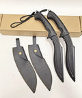 Plastic Practice Knife Set 12 Inch Polypropylene Nepalese Style Tanto Training Blades With PU Sheath Two Pack