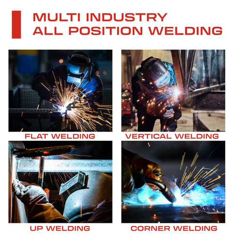 Multi-industry all position welding demonstration, featuring flat, vertical, up, and corner techniques using ER70S-6 MIG Welding Wire.