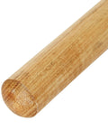 Close-up of Heavy Duty Sanded Wooden Broom Handle Sixty Inches Long for Sweeping Tough Dust, showing smooth wooden finish.