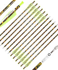 12 Pack 20 Inch Carbon Crossbow Bolts With Camouflage Shafts And 125 Grain Removable Tips displayed on a white background