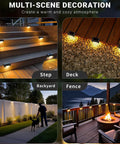 16 Pack Solar Deck Lights And Outdoor Step Lamps Waterproof Led Stair Lanterns For Fence Patio Railing, illuminating steps and fences.