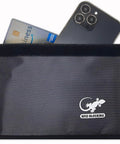 All Signal Shielding Phone And Card Pouch With RFID Blocking And GPS Blocker Dark Gray No Signal Privacy pouch with phone and card