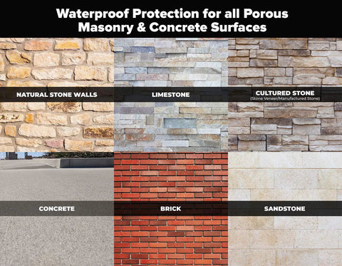 All Purpose Outdoor Masonry Sealer For Brick Stone And Concrete Clear Penetrating Waterproof Sealant on various surfaces