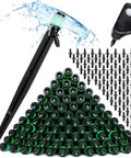 One Hundred Drip Irrigation Emitters Vortex Fan Sprayer Kit For Gardens And Pots, 360 Degree Adjustable Watering, black emitters