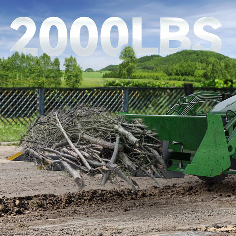 Heavy Duty 2000Lbs Clamp On Pallet Forks For Tractor Loader And Skid Steer Quick Attach With Adjustable Stabilizer Bar lifting branches