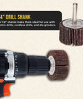 Beefy 40 Piece Flap Wheel Sander Kit With One Quarter Inch Shank, 80 Grit Aluminum Oxide Wheels For Drill And Die Grinder