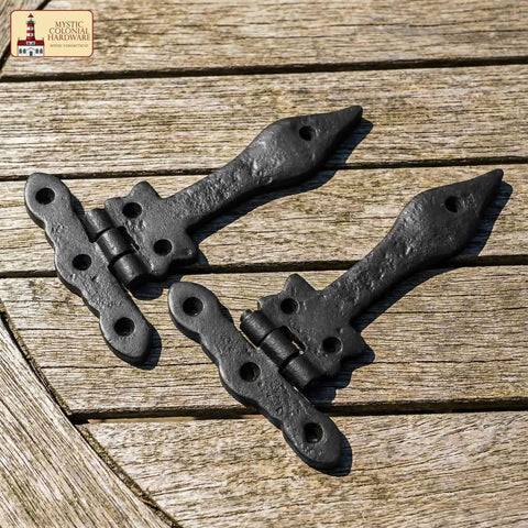 Heavy Duty Screen Door Hinges With Oil Blackened Finish Solid Pair 6 Inch Long By 4 Inch Wide Victorian Colonial Style.
