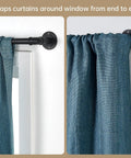 Wraparound Blackout Curtain Rod For Indoor And Outdoor Windows 95 To 150 Inches Adjustable 7/8 Inch Diameter in use