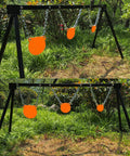 AR500 Steel Gong Target Set 1/2 Inch Thick For Serious Shooters With 4, 6, And 8 Inch Sizes in backyard setup