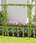 81 Inch Garden Arch Metal Arbor For Climbing Plants, Heavy Duty Outdoor Trellis With Greenery, Weatherproof Rustproof Design
