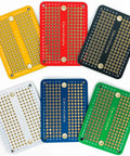 Mini PCB Prototype Board Solderable Breadboard Kit For DIY Electronics Gold Plated 6 Pack Multicolor Set Top View
