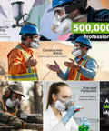 M500 Reusable Respirator Mask With A1P2 Filters For Painting Woodworking Construction Sanding Spraying Chemicals DIY Dual Filtration System All Day Comfort Anti Gas Dust Protection in use by professionals.