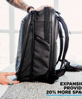 Peter McKinnon Collab Camera Pack Expandable 35L To 42L Travel DSLR Backpack side view showing expansion for more storage space.
