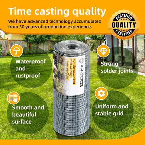 Hardware Cloth Half Inch By 48 X 100 Feet Chicken Wire Fencing With Hot Dipped Galvanized After Welding Roll in garden.