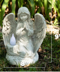 Watching Over Us Praying Angel Solar Garden Light LED Outdoor Decor for Home Patio and Yard, 9-inch polyresin statue.