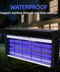 Solar Powered Bug Zapper For Outdoor Use Waterproof Backyard Mosquito And Fly Killer 4500V Grid illuminated in rain
