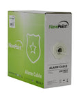 Security Alarm Cable 22/4 22AWG Unshielded Low-Voltage Wire 500ft White box with pull-out feature for home surveillance wiring