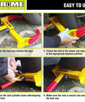 Installation steps for Heavy Duty Trailer Wheel Lock Clamp With 9 Adjustable Positions Universal Wheel Security Lock
