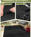 Interlocking Gym Floor Tiles 12 Pack Black Foam Mats For Home Gym And Garage, 23.6 By 23.6 Inch, Three Eighths Inch Thick