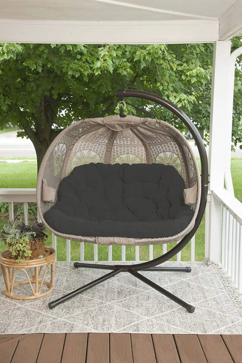 Hanging Pumpkin Patio Chair With Dreamcatcher Cushion For Outdoor And Indoor Use Weather Resistant Heavy Duty Frame