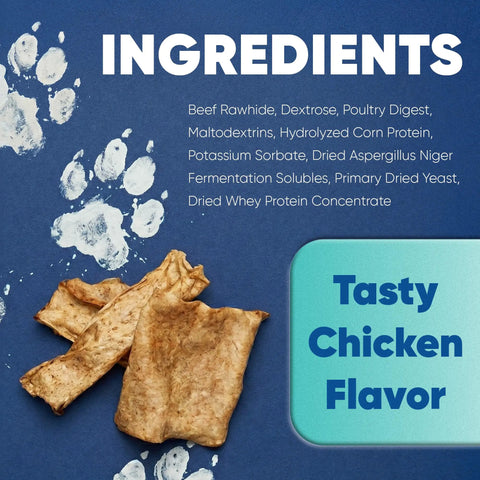 Ingredients list for Dog Dental Chews For Small Pups, Enzymatic Formula For Plaque And Tartar Control, Tasty Chicken Flavor
