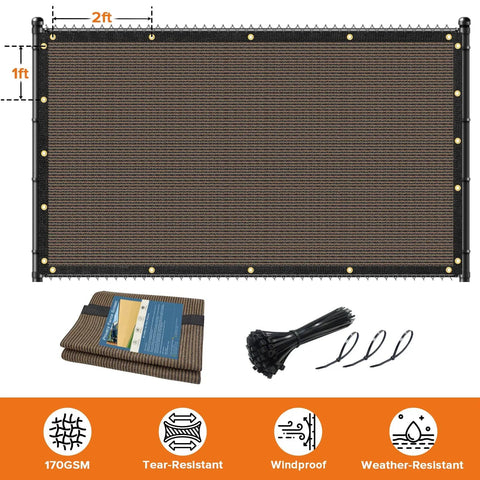 Heavy Duty 5Ft By 50Ft Fence Privacy Screen With 170 GSM HDPE Mesh Windscreen And Dustproof Fabric for outdoor use, shown flat.