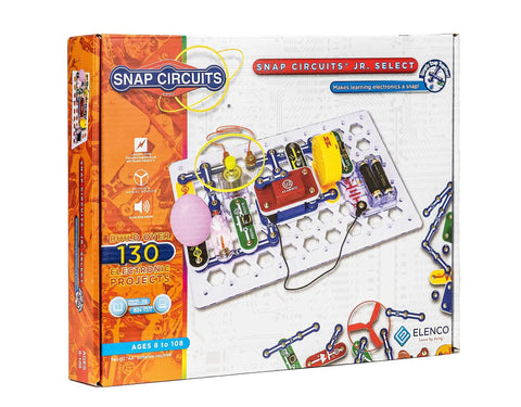 Hands-On Electronics Kit For Kids 8 Plus Build Over 130 Projects with colorful circuit components and manual