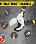 No Fuss Heavy Duty Cable Cutter Built Tough With Superior High Leverage Jaws and Comfortable Non Slip Handles for cutting cable.