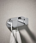 Composed Double Robe Hook In Polished Chrome Finish, Ultra Durable Bathroom Accessory With Two Hooks To Secure Towels And Robes