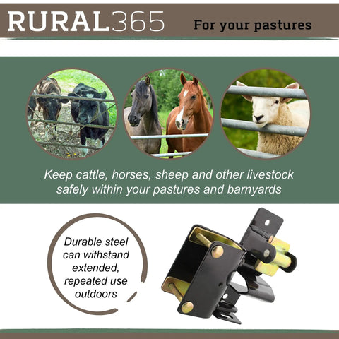 One Way Livestock Gate Latch Black Metal Farm Gate Lock For Cattle And Horses Built Tough Weatherproof Easy Installation