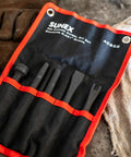 Air Hammer Chisel Set In Portable Tool Roll, 5-Piece With Beefy Bits And.401 Shank, Heavy-Duty Demolition Kit