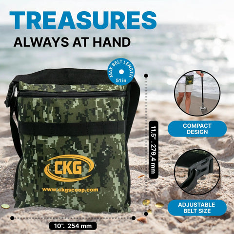 Beach Metal Detecting Sand Scoop In Stainless Steel With Carbon Fiber Handle For Underwater Treasure Hunting Includes Bag