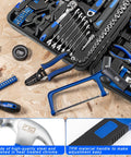 259-Piece General Household Tool Kit Set With Plastic Storage Toolbox, Portable Complete Repair Tool Box For Home And Car
