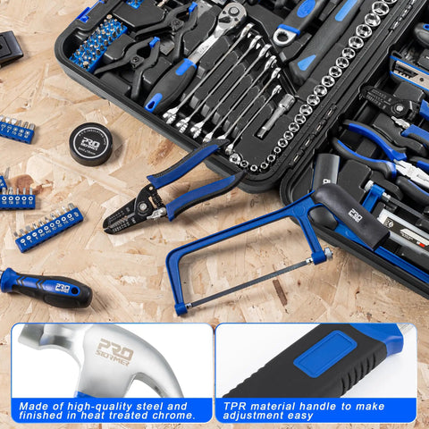 259-Piece General Household Tool Kit Set With Plastic Storage Toolbox, Portable Complete Repair Tool Box For Home And Car