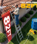 Man using Heavy Duty Cordless Water Transfer Pump With Zero Fuss Brushless Motor Delivers 760 Gph at 82 ft height to clean roof.