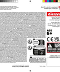 Back packaging of Mario Kart 1:43 Scale Analog Slot Car For GO Tracks And Battery Race Sets with safety instructions.