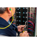 Person using One Quarter Inch Drive Torque Screwdriver With Locking Collar And Quick Release Bit Holder Pro Grade on electrical panel