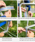Revamp Your Worn Out Lawn Chairs With This Heavy Duty Replacement Webbing Kit Featuring UV Resistant Polypropylene Straps For Nailed Backyard Fixes That Stay Tight Through Every Season Change showing step-by-step installation.