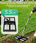 Four Roller Aluminum Lawn Leveling Rake with 61 Inch Adjustable Handle for Smooth Soil use outdoors