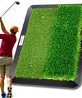 Portable Foldable Golf Practice Mat With Dual Turf For Indoor And Outdoor Swings And Chips, Realistic Fairway And Rough Turf Training