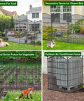 Four uses of the Ten Panel No Dig Garden Fence Set, 40 Inch Tall, 23.6 Feet Long, Rustproof Metal Dog Fence For Yard Patio And Flower Beds