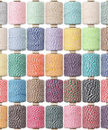 Colorful Cotton Twine Set Dope 30 Rolls Of 2mm Craft String For Wrapping DIY Projects Wedding Decor Gift Tying Home And Garden Use Fade Resistant Sturdy Three Strand Material Perfect For Indoor Or Outdoor Use.