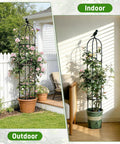 6ft Obelisk Garden Trellis For Climbing Plants Rustproof Metal Pipe With Heavy Duty Plastic Coating Outdoor Indoor Use