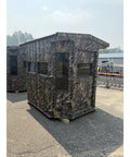 Kick Ass Solid 6X8 Wooden Deer Blind Featuring Hella Warm R6 Insulation Panels Amish Crafted hunting shooting house in camouflage.